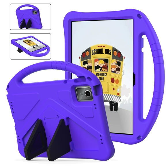 TECH CIRCLE Kids Case for Lenovo Tab M11 Android 13 Tablet 2024 (11 Inch) - Portable Cute Case with Handle / Foldable Kickstand, Lightweight Protective Shockproof Sturdy Cover, Purple