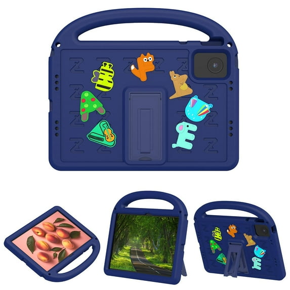 TECH CIRCLE Kids Case for Lenovo Tab M11 Android 13 Tablet 2024, Cute Cartoon Case for Kids/Boys/Girls, with Kickstand & Handle & Pen Holder & Shoulder Strap, Protective Lightweight Case, Navyblue