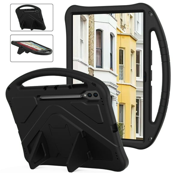 TECH CIRCLE Kids Case for Samsung Galaxy Tab S9 Ultra/ S8 Ultra Tablet Case 14.6",Lightweight Shockproof Rugged Protective EVA Kids Friendly Handle Stand Child Proof Kids Case with Pencil Holder,Black