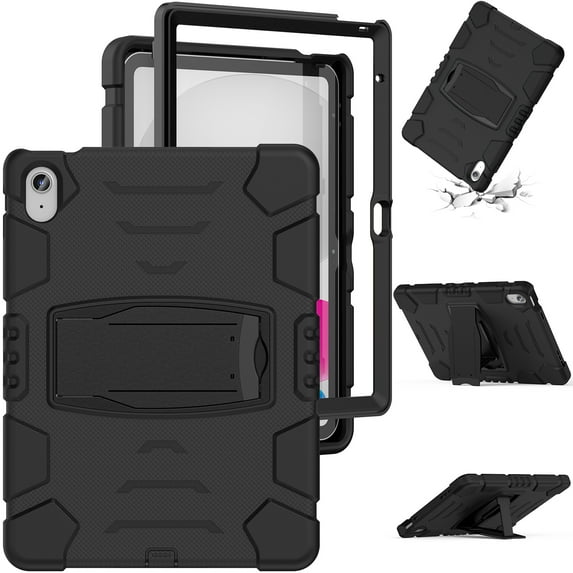 TECH CIRCLE Kids Case for iPad 10th Generation Case, for 2022 10.9 inch iPad 10 th Generation Case with Kickstand, Heavy Duty Shockproof Rugged 10.9" 10 Gen Cover for Kids Boy Child,Black
