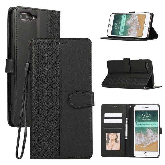 TECH CIRCLE Leather Case for Google Pixel 8 Pro (6.7") 2023 - Lightweight Folio Functional Phone Case with Stand/Card Slots/Wrist Strap, Protective Slim Cover, Black