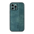 thumbnail image 1 of TECH CIRCLE Leather Case for iPhone 12 Ultra Slim Thin Stylish Embossed Pattern Deisgn Scratch Resistant Shockproof Case Support Wireless Charging For iPhone 12,Green, 1 of 5