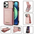 thumbnail image 1 of TECH CIRCLE Leather Wallet Case for iPhone 12 Pro Max with RFID Blocking Card Slots Magnetic Button Kickstand Function Business Style Men Women Case For iPhone 12 Pro Max,Rosegold, 1 of 7