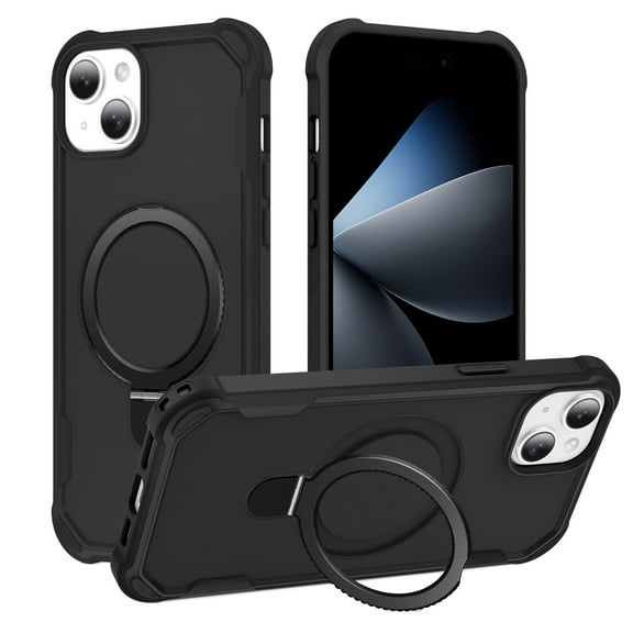TECH CIRCLE Magneitc Case for iPhone 13,Shockproof Invisible Ring Stand Case Compatible with Mag Safe Rugged Back Cover for iPhone 13,Black