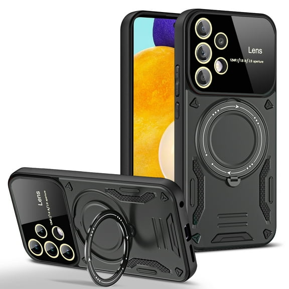 TECH CIRCLE Magnetic Case For Galaxy A22 4G,360°Rotate Magnetic Ring Stand Case with Mag-Safe Rugged Shockproof Protective Anti-Drop Cover for Samsung Galaxy A22 4G 6.4" 2021,Black