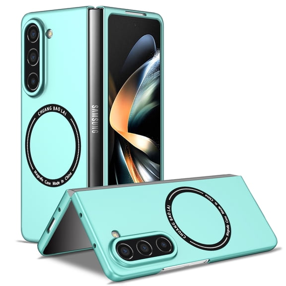 TECH CIRCLE Magnetic Case for For Samsung Galaxy Z Fold 5 5G 2023 ,Built in Magnet Compatible with MagSafe Charger,Shockproof Lightweight Slim Hard PC Folding Phone Case for Galaxy Z Fold 5,Skyblue