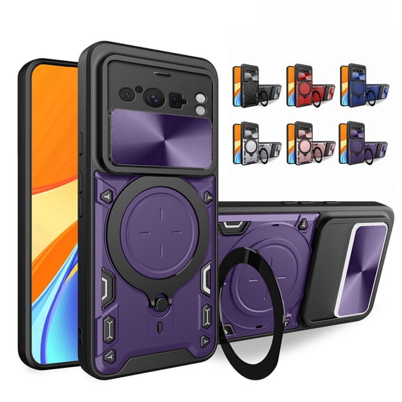 TECH CIRCLE Magnetic Case for Google Pixel 8 Pro, Compatible with Car Mount Shockproof Ring Holder Stand Rugged Hybrid Bumper Phone Case Cover for Google Pixel 8 Pro 6.7" 2023,Purple
