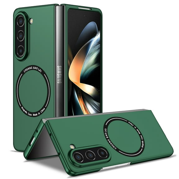 TECH CIRCLE Magnetic Case for For Samsung Galaxy Z Fold 6 5G 2024 ,Built in Magnet Compatible with MagSafe Charger,Shockproof Lightweight Slim Hard PC Folding Phone Case for Galaxy Z Fold 6,Darkgreen