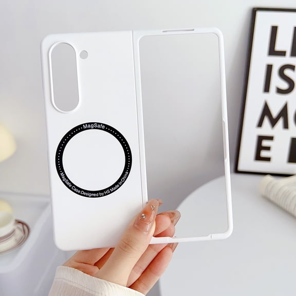 TECH CIRCLE Magnetic Case for Samsung Galaxy Z Fold 6, Lightweight Ultra-thin Slim Fit Hard PC Phone Case Compatible for Magsafe Anti-Scratch Shockproof Protective Cover for Galaxy Z Fold 6,White