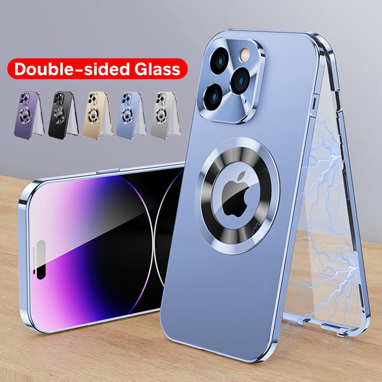 TECH CIRCLE Magnetic Case For iPhone 12 Pro Case,Compatible with MagSafe Magnetic Adsorption Screen Protector Metal Bumper Frame Drop Protection Phone Cover for Apple iPhone 12 Pro 6.1" 2020,Blue