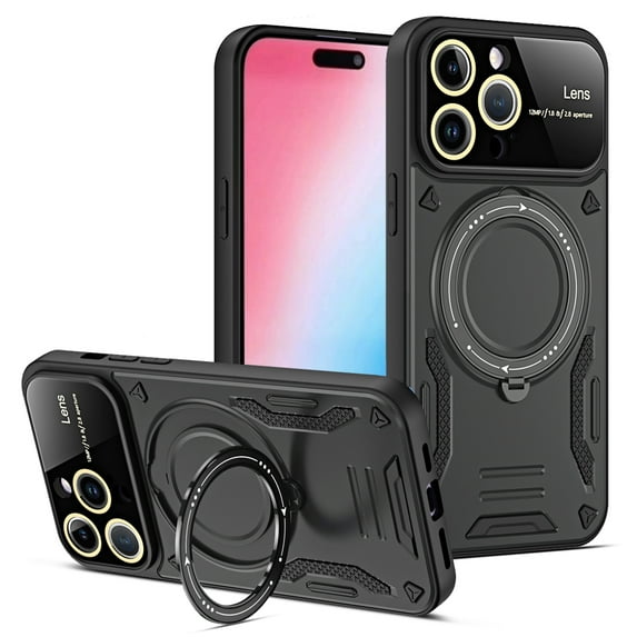 TECH CIRCLE Magnetic Case For iPhone 12 Pro Max,360°Rotate Magnetic Ring Stand Case with Mag-Safe Rugged Shockproof Protective Anti-Drop Cover for Apple iPhone 12 Pro Max 6.7" 2020,Black