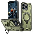thumbnail image 1 of TECH CIRCLE Magnetic Case for iPhone 13 Pro, [Compatible with MagSafe] Built in 360° Rotatable Ring Holder Kickstand Slim Shockproof Protective Phone Case for iPhone 13 Pro 6.1",Olivegreen, 1 of 6