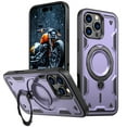 thumbnail image 1 of TECH CIRCLE Magnetic Case for iPhone 13 Pro, [Compatible with MagSafe] Built in 360° Rotatable Ring Holder Kickstand Slim Shockproof Protective Phone Case for iPhone 13 Pro 6.1",Purple, 1 of 6
