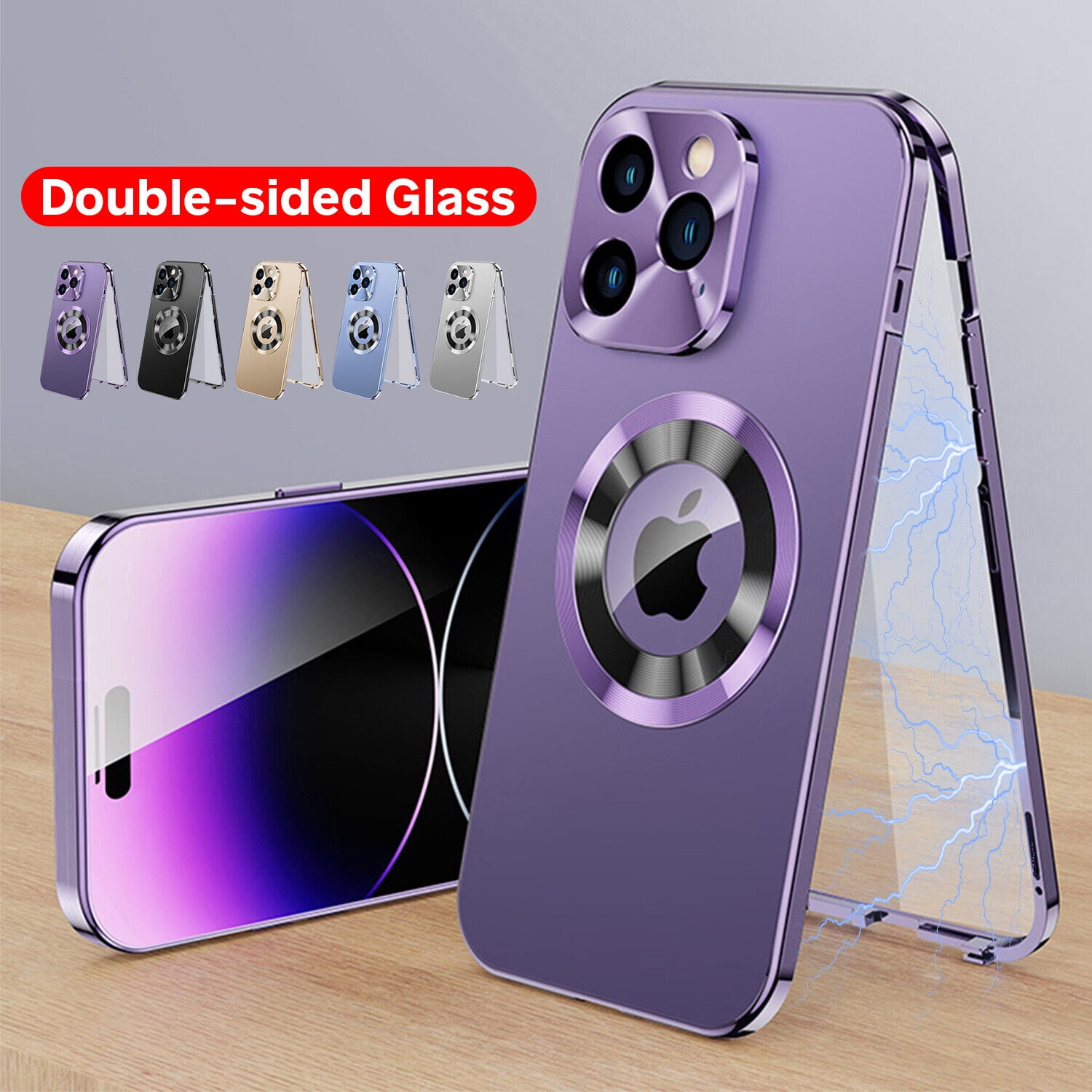 TECH CIRCLE Magnetic Case For iPhone 13 Pro Max Case,Compatible with MagSafe Magnetic Adsorption Screen Protector Metal Bumper Frame Drop Protection Phone Cover for Apple iPhone 13 Pro Max 2021,Purple