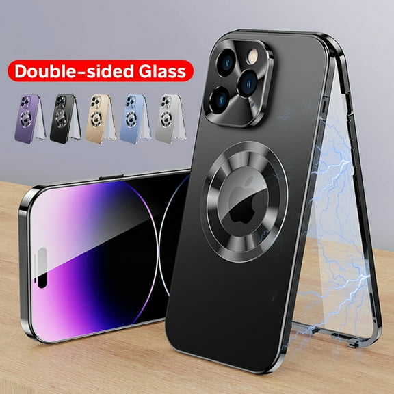 TECH CIRCLE Magnetic Case For iPhone 14 Plus Case,Compatible with MagSafe Magnetic Adsorption Screen Protector Metal Bumper Frame Drop Protection Phone Cover for Apple iPhone 14 Plus 6.7" 2022,Black