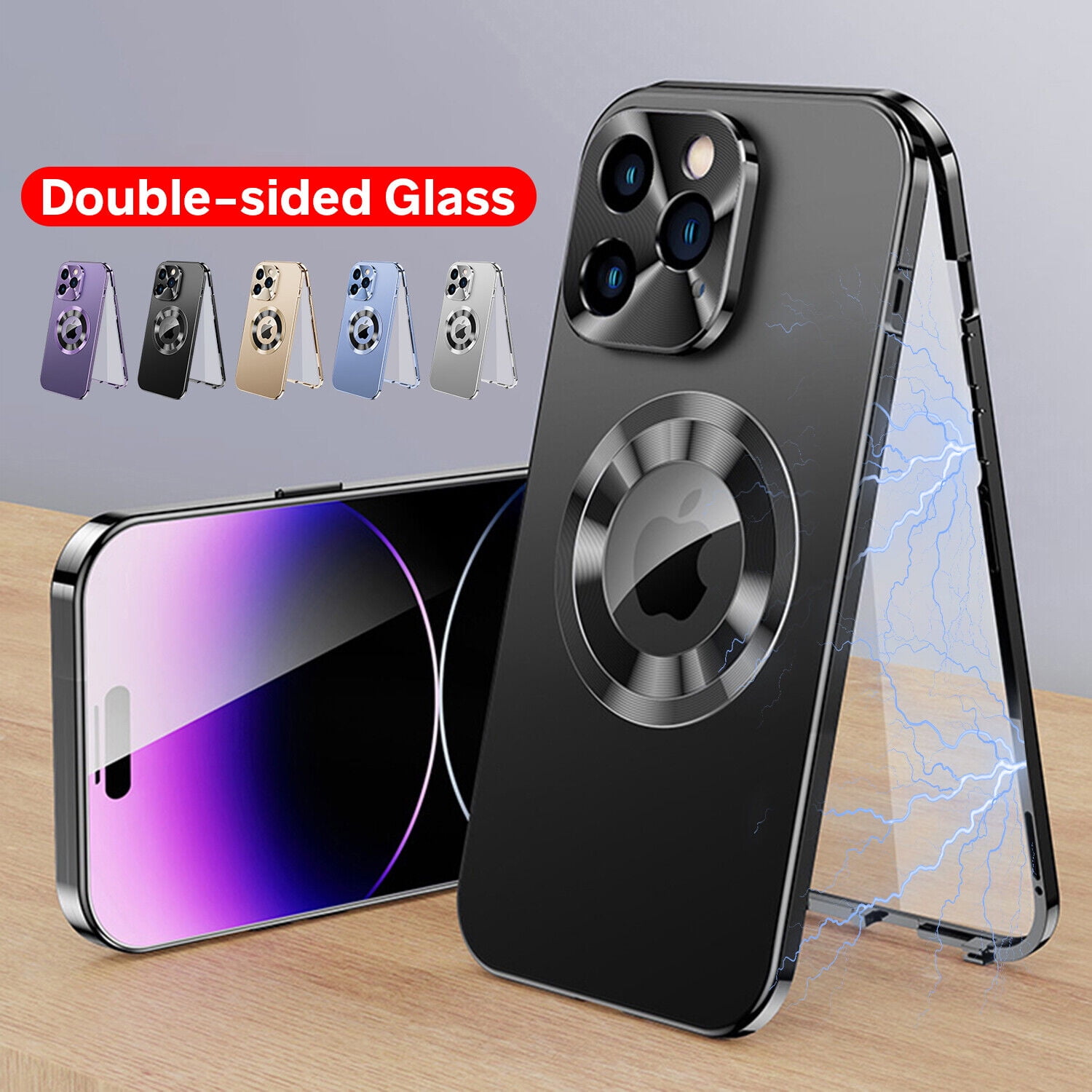 TECH CIRCLE Magnetic Case For iPhone 14 Pro Max Case,Compatible with MagSafe Magnetic Adsorption Screen Protector Metal Bumper Frame Drop Protection Phone Cover for Apple iPhone 14 Pro Max 2022,Black