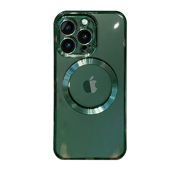 TECH CIRCLE Magnetic Clear Case for iPhone 13 Pro Max with Camera Lens Protector Plating Luxury Case Compatible with MagSafe Soft TPU Shockproof Protective Women Girl Men Case, Green