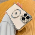 thumbnail image 1 of TECH CIRCLE Magnetic Clear Case for iPhone 13 Pro Max with Camera Lens Protector Plating Luxury Case Compatible with MagSafe Soft TPU Shockproof Protective Women Girl Men Case, Silver, 1 of 6