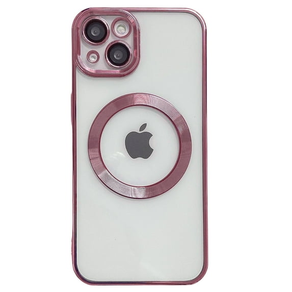 TECH CIRCLE Magnetic Clear Case for iPhone 14 Pro with Camera Lens Protector Plating Luxury Case Compatible with MagSafe Soft TPU Shockproof Protective Women MenPhone Case for 14 Pro 6.1", Rosegold