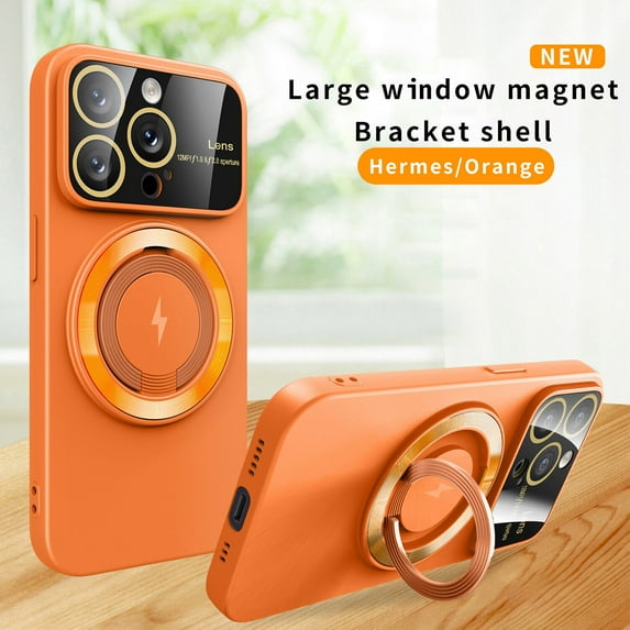 TECH CIRCLE Magnetic For iPhone 14 Pro Max Case,Compatible with MagSafe Military Grade Rugged Slim Stand Ring Holder Shockproof Protective Phone Cover for iPhone 14 Pro Max 6.7" 2022,Orange