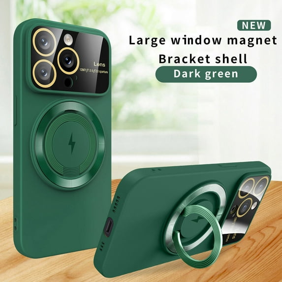 TECH CIRCLE Magnetic For iPhone 15 Pro Case,Compatible with MagSafe Military Grade Rugged Slim Stand Ring Holder Shockproof Protective Phone Cover for iPhone 15 Pro 6.1" 2023,Darkgreen