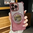 thumbnail image 1 of TECH CIRCLE Magnetic Kickstand Glitter Case for iPhone 13,Bling Sparkly Camera Protector Makeup Mirror Women Girls Case for iPhone 13 6.1" 2021,Pink, 1 of 8