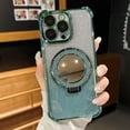 thumbnail image 1 of TECH CIRCLE Magnetic Kickstand Glitter Case for iPhone 15 Pro Max,Bling Sparkly Camera Protector Makeup Mirror Women Girls Case for iPhone 15 Pro Max 6.7" 2023,Green, 1 of 8