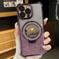 thumbnail image 1 of TECH CIRCLE Magnetic Kickstand Glitter Case for iPhone 15 Pro Max,Bling Sparkly Camera Protector Makeup Mirror Women Girls Case for iPhone 15 Pro Max 6.7" 2023,Darkpurple, 1 of 8