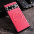 thumbnail image 1 of TECH CIRCLE Magnetic Mag Safe Case for Google Pixel 8 Pro, Business Cloth Fabric Texture PU Leather Shockproof Protective Case Non-Slip Anti-Scratch Full Body Phone Cover for Google Pixel 8 Pro,Red, 1 of 9