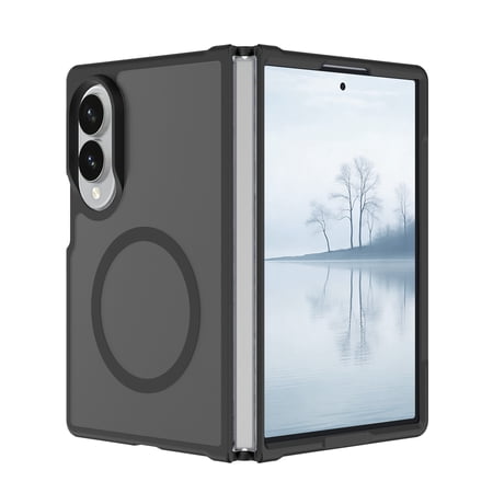 TECH CIRCLE Magnetic Matte for Samsung Galaxy Z Fold 8 Case Compatible with MagSafe Slim Matte PC Back Yellowing Resistant Shockproof Cover, Black