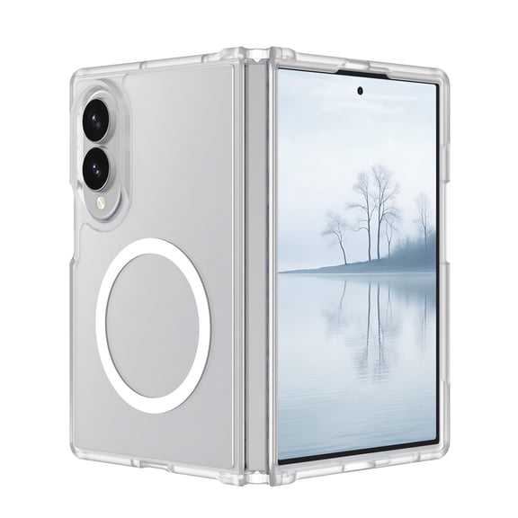 TECH CIRCLE Magnetic Matte for Samsung Galaxy Z Fold 8 Case Compatible with MagSafe Slim Matte PC Back Yellowing Resistant Shockproof Cover, Clear