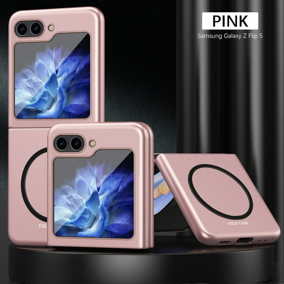 TECH CIRCLE Magnetic Phone Case for Samsung Galaxy Z Flip 5 Compatible for Magsafe, Military-Grade Shockproof Protective Case with Built-in Magnet Circle for Samsung Galaxy Z Flip 5 6.7" 2023,Pink
