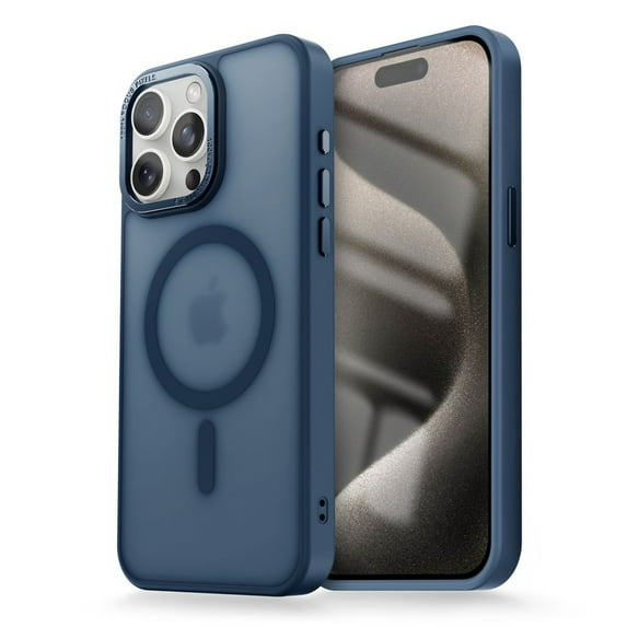 TECH CIRCLE Magnetic Protective Case Cover For Apple iPhone 16e Shock-Absorbent PC+TPU Back Cover Anti-Scratch Anti-Fingerprint Matte Non-Slip Wireless Charging Dust Proof,Darkblue