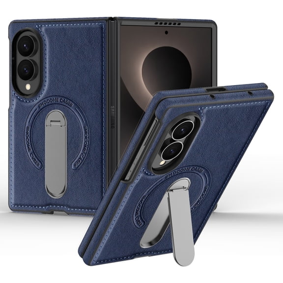 TECH CIRCLE Magnetic Protective Phone Case for Samsung Galaxy Z Fold 8, Compatible with MagSafe Chargers / Magnetic Accessories, Support Wireless Charging, Built-in Kickstand, Blue