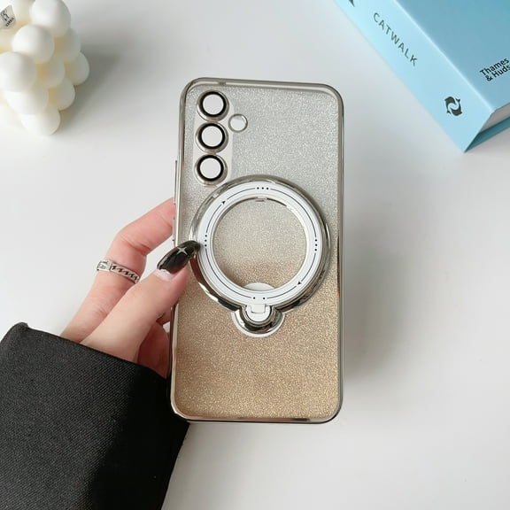 TECH CIRCLE Magnetic Shockproof For Galaxy A24 4G Case Compatible with MagSafe Military Drop Protection Sturdy Stand Slim Bling Sparkle Magnetic Protective Case for Galaxy A24 4G 6.5" 2023,Silver