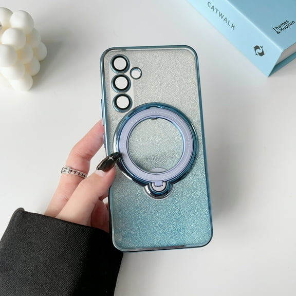 TECH CIRCLE Magnetic Shockproof For Galaxy A34 5G Case Compatible with MagSafe Military Drop Protection Sturdy Stand Slim Bling Sparkle Magnetic Protective Case for Galaxy A34 5G 6.2" 2023,Blue