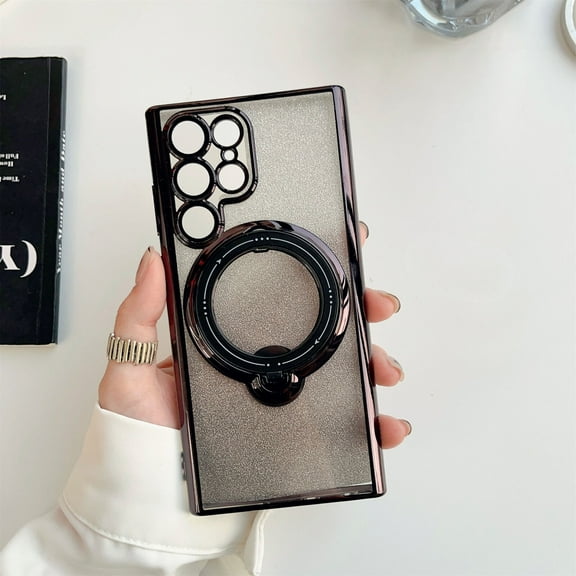 TECH CIRCLE Magnetic Shockproof For Galaxy S22 Ultra Case Compatible with MagSafe Military Drop Protection Sturdy Stand Slim Bling Sparkle Magnetic Protective Case for Galaxy S22 Ultra 6.8" 2022,Black