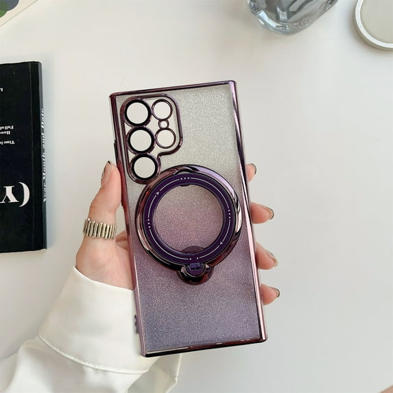 TECH CIRCLE Magnetic Shockproof For Galaxy S23 Ultra Case Compatible with MagSafe Military Drop Protection Sturdy Stand Slim Bling Sparkle Magnetic Protective Case for Galaxy S23 Ultra 2023,Darkpurple