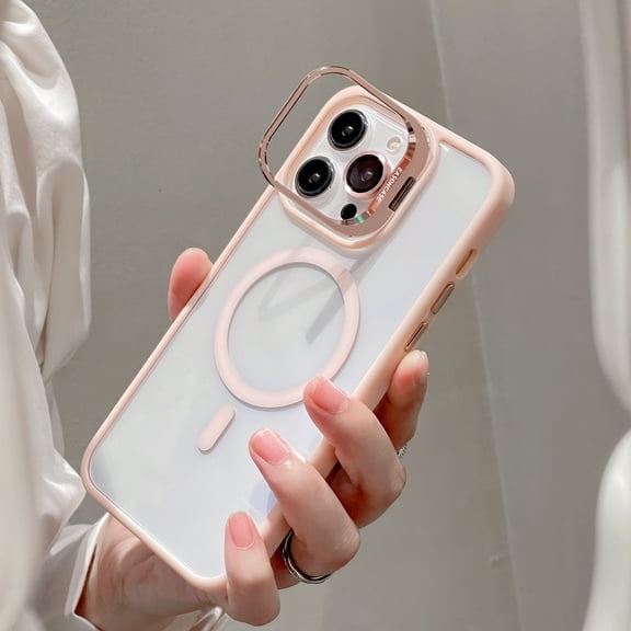 TECH CIRCLE Magnetic Shockproof For iPhone 14 Case Compatible with MagSafe,Military-Grade Protective Kickstand Slim Case Built-in Camera Stash Stand for Apple iPhone 14 6.1" 2022,Pink