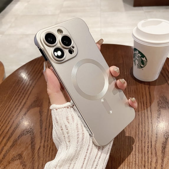 TECH CIRCLE Magnetic Ultra Thin Frosted Designed for iPhone 11 Pro Frameless Case, Slim Minimalist Lightweight Matte Hard Anti-Scratch MagSafe Cover Protective Borderless Case,Gold