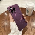 thumbnail image 1 of TECH CIRCLE Magnetic Ultra Thin Frosted Designed for iPhone 13 Pro Max Frameless Case, Slim Minimalist Lightweight Matte Hard Anti-Scratch MagSafe Cover Protective Borderless Case,Purple, 1 of 1