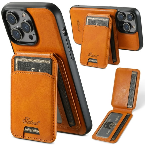 TECH CIRCLE Magnetic Wallet Case for iPhone 13 Pro Max 6.7" - Scratch Resistant PU Leather Shockproof Phone Case [Compatible with MagSafe] Protective Stylish Cover with Pocket /Card Holder, khaki