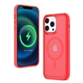 thumbnail image 1 of TECH CIRCLE Matte Case for Apple iPhone 14 6.1 inch (2022) ,Built in Magnet Compatible with MagSafe Charger,Anti-fall Translucent Frosted PC Magnetic Slim Fit TPU Border Phone Case,Red, 1 of 9