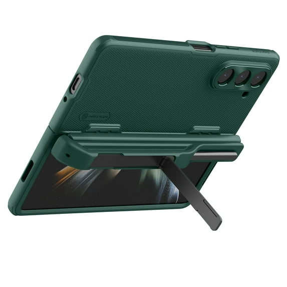 TECH CIRCLE Matte Case for Samsung Galaxy Z Fold 4, Rugged PC + TPU Heavy Duty Hinge Protection Anti-Scratch Anti- Fingerprint Shockproof Case with Kickstand Pen Holder for Galaxy Z Fold 4, Darkgreen
