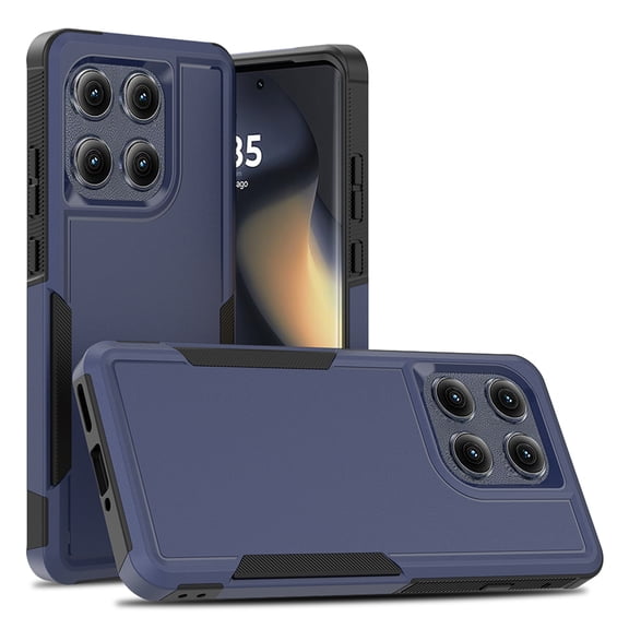 TECH CIRCLE for Motorola Moto Edge 2025 PC+TPU Case,Military Grade Protection Heavy Duty Shockproof Dual Layer Full Body Non-Slip Rugged Protective Bumper Phone Cover,Darkblue
