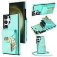 thumbnail image 1 of TECH CIRCLE Multifunctional Phone Case for Samsung Galaxy S21 Ultra Cell Phone - [Built-in Wallet] Protective Portable Leather Cover Shell with Adjustable Shoulder Strap, Mint, 1 of 7