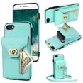 thumbnail image 1 of TECH CIRCLE Multifunctional Phone Case for iPhone 6s Plus/iPhone 6 Plus Cell Phone - [Built-in Wallet] Protective Portable Leather Cover Shell with Adjustable Shoulder Strap, Mint, 1 of 8