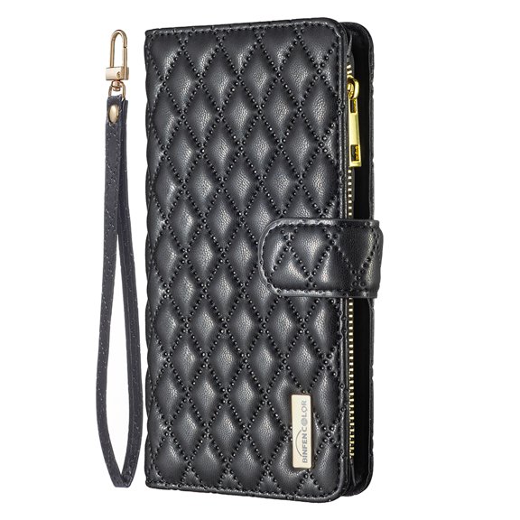 TECH CIRCLE for Nothing Phone (1) 6.55 inch Magnetic Flip Wallet Case,Luxury Leather Shockproof Zipper 9 Card Slots Holder Cover with Detachable Wrist Strap.For Nothing Phone (1),Black
