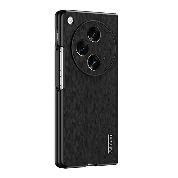 TECH CIRCLE for One Plus Open Case 7.82" 2023 , PU Leather Anti-scratch Anti-greasy Drop-proof Soft TPU Shell Slim Fit Lightweight Wear-resistant Case for One Plus Open/Oppo Find N3, Black
