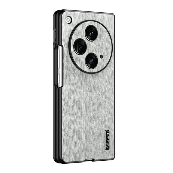 TECH CIRCLE for One Plus Open Case 7.82" 2023 , PU Leather Anti-scratch Anti-greasy Drop-proof Soft TPU Shell Slim Fit Lightweight Wear-resistant Case for One Plus Open/Oppo Find N3, Gray